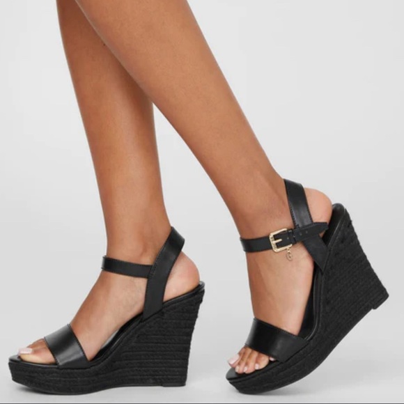 Guess Espadrille Wedges Black Size 8.5 New - Picture 2 of 6